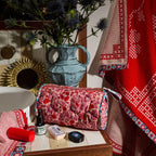 Sage and Clare Magnolia Makeup Bag - Poppy