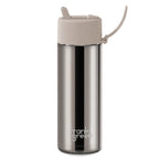 Frank Green Ceramic Reusable Bottle 20oz Flip Straw Lid - Chrome Edition