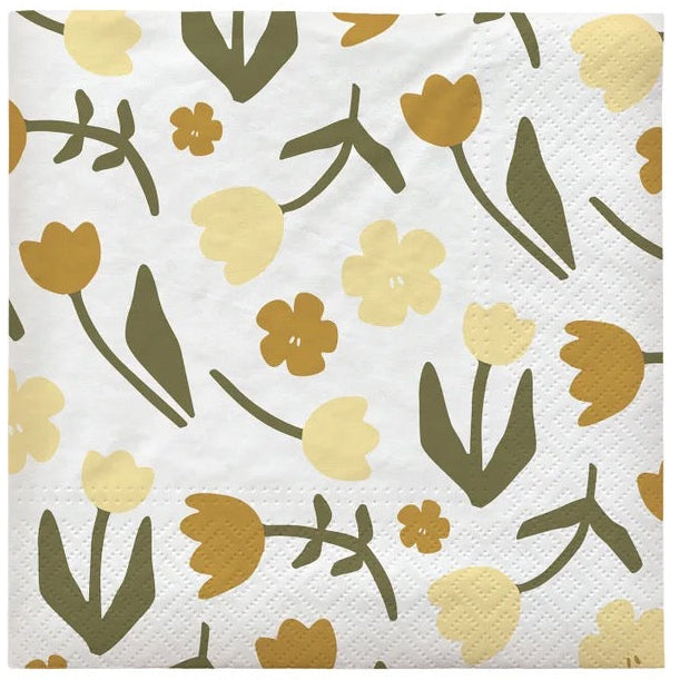 BROSTE Paper Napkin - Rosita - White/Yellow