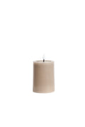 Classic LED Wax Pillar Candle - Greige
