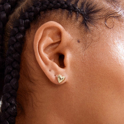 Sophia Recycled Heart Earrings - Gold Plated