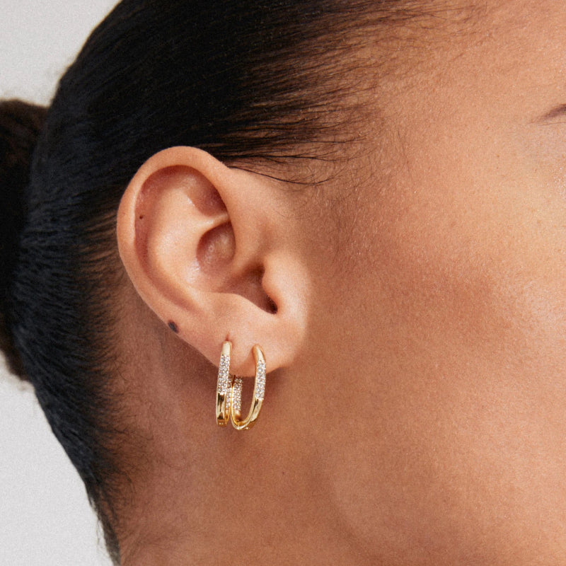 Star Recycled Hoops - Gold Plated