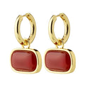Now Earrings Gold Plated/Red