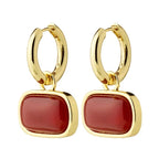Now Earrings Gold Plated/Red