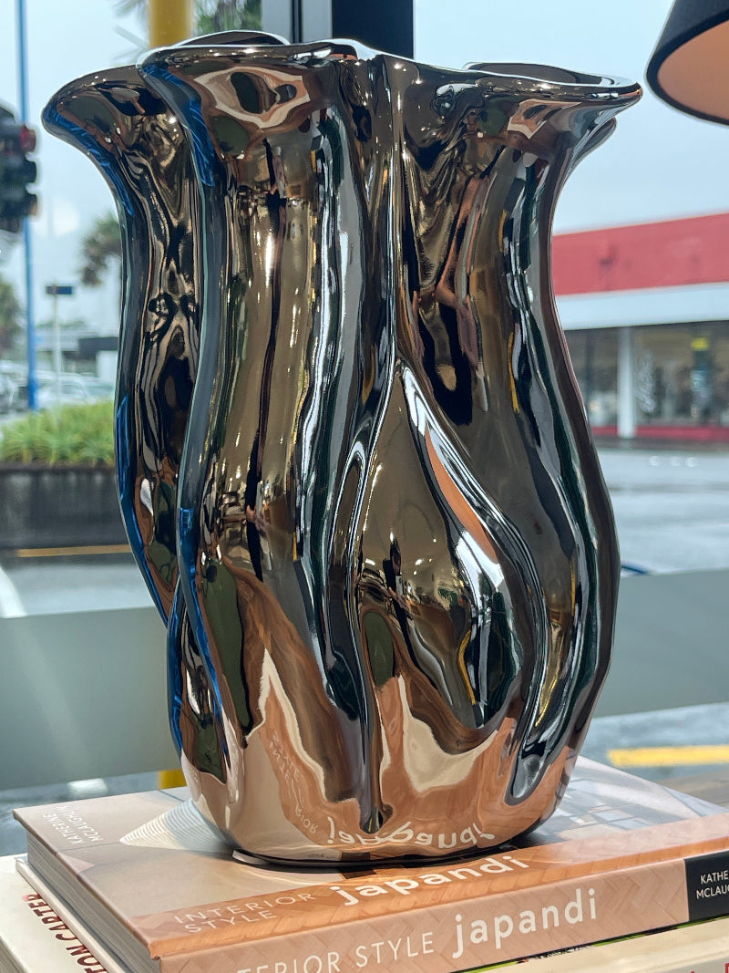 Argent Ceramic Vase - Silver