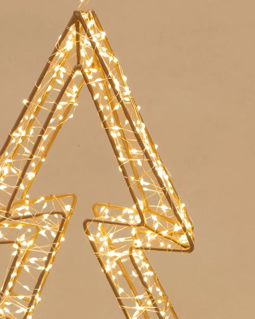 Stellar Haus Gold Wire LED Outline Tree 90cm or 120cm