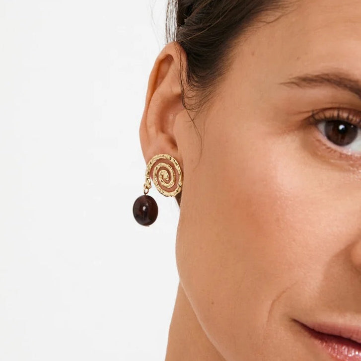 Still Earrings Gold-plated/brown