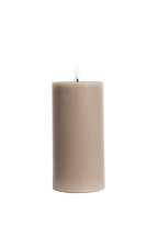 Classic LED Wax Pillar Candle - Greige