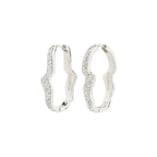 Connect Recycled Earrings - Crystal - Silver plated