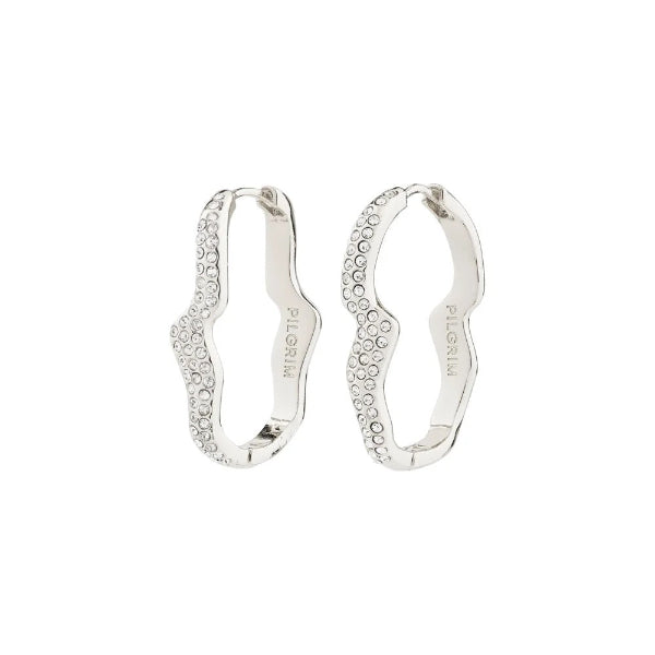 Connect Recycled Earrings - Crystal - Silver plated