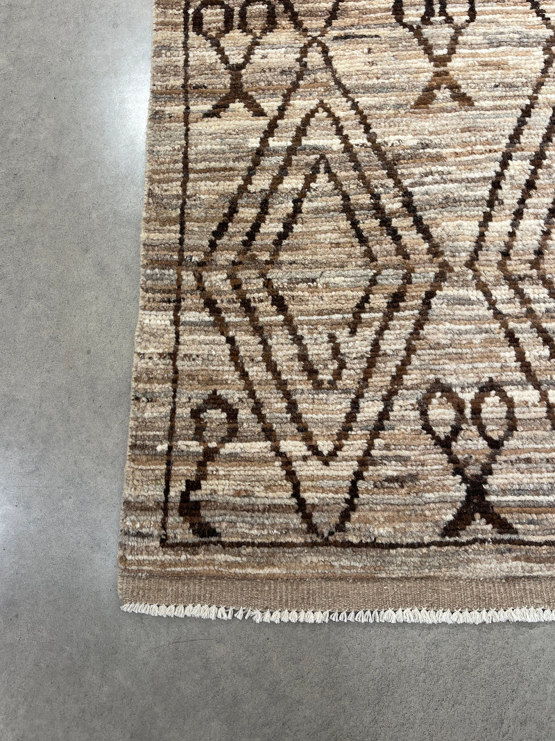 Vintage Handwoven Afghan Sahara Runner - 298cm x 77cm