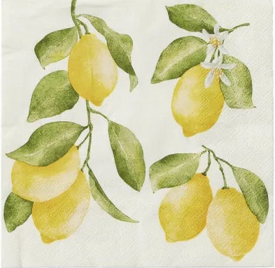 Lemon Napkins 20pk - Yellow/Green
