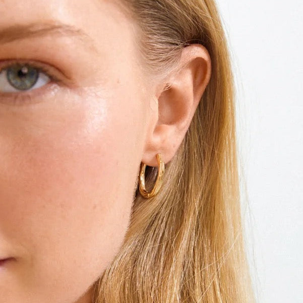Now Hoop Earrings Gold Plated