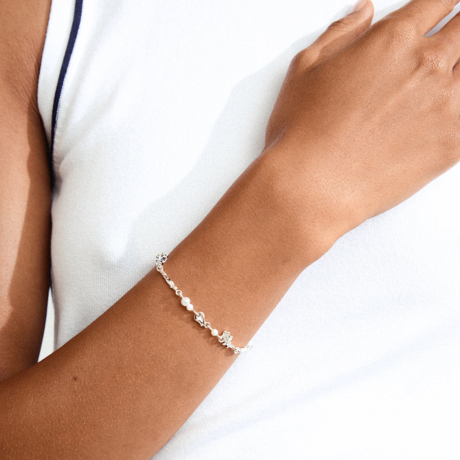 Sloan Recycled Bracelet - Silver Plated - White