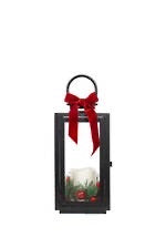 Noir Lantern w/ 1 LED Candle Black - Small
