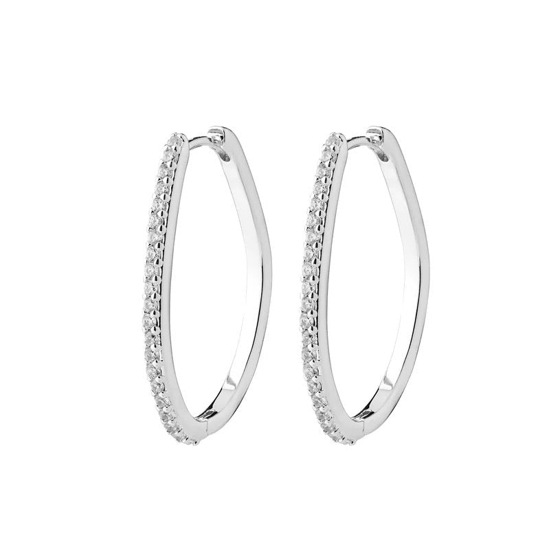 Root Hoop Earrings - Silver plated