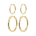 Eve Hoop Earrings 2 in 1 Set - Gold Plated