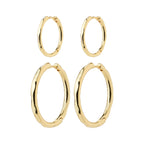Eve Hoop Earrings 2 in 1 Set - Gold Plated