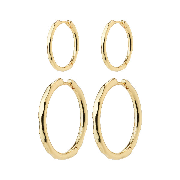 Eve Hoop Earrings 2 in 1 Set - Gold Plated