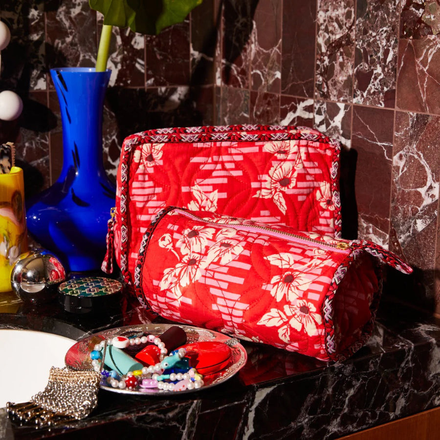 Sage and Clare Marta Makeup Bag - Vermillion