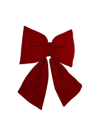 Velvet Bow w/ Clip - Mulberry