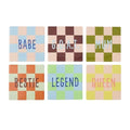 Moniker Ceramic Coaster - Set/6 Assorted