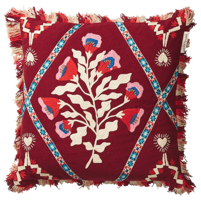 Sage and Clare - Quinn Embroidered Cushion