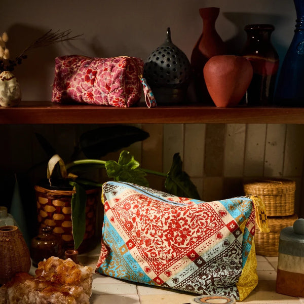 Sage and Clare Magnolia Travel Pouch - Poppy