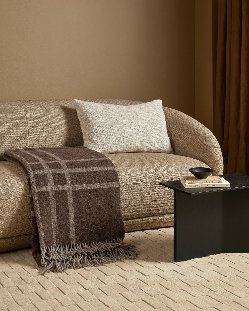 Baya Fiordland 100% Lambswool Throw - Walnut