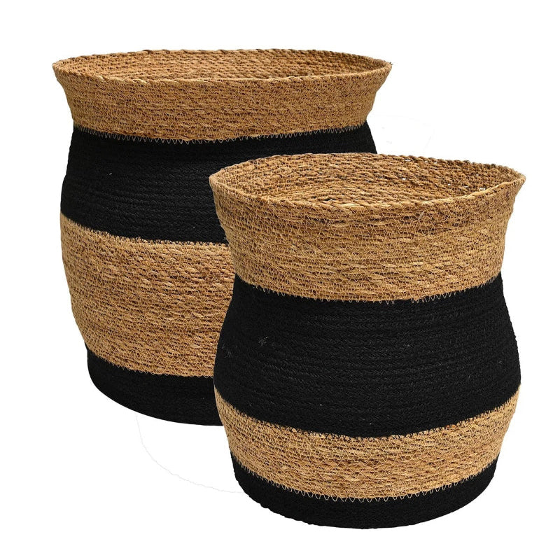 Bangla Basket - Natural w/ Black -2 sizes