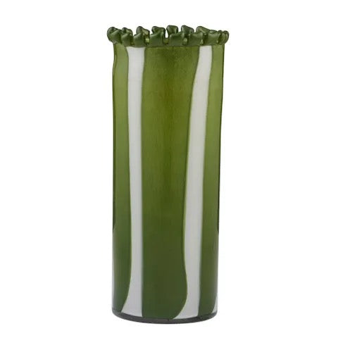 Pettine Glass Vase - Green - 2 Sizes