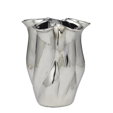 Argent Ceramic Vase - Silver