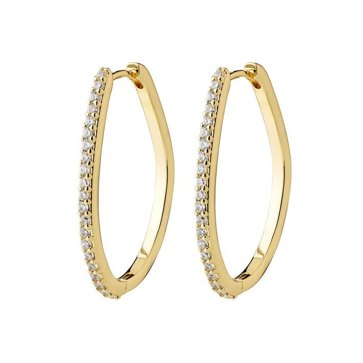 Root Hoop Earrings - gold plated