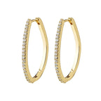 Root Hoop Earrings - gold plated