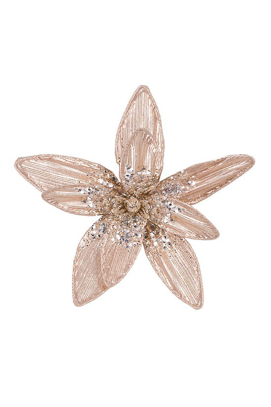 Champagne Fabric Flower Clip - Large