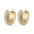 Lona Recycled Chunky Crystal Huge Hoops - Gold Plated