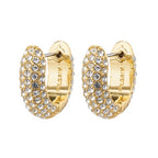 Lona Recycled Chunky Crystal Huge Hoops - Gold Plated
