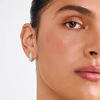 Lona Recycled Chunky Crystal Huge Hoops - Gold Plated