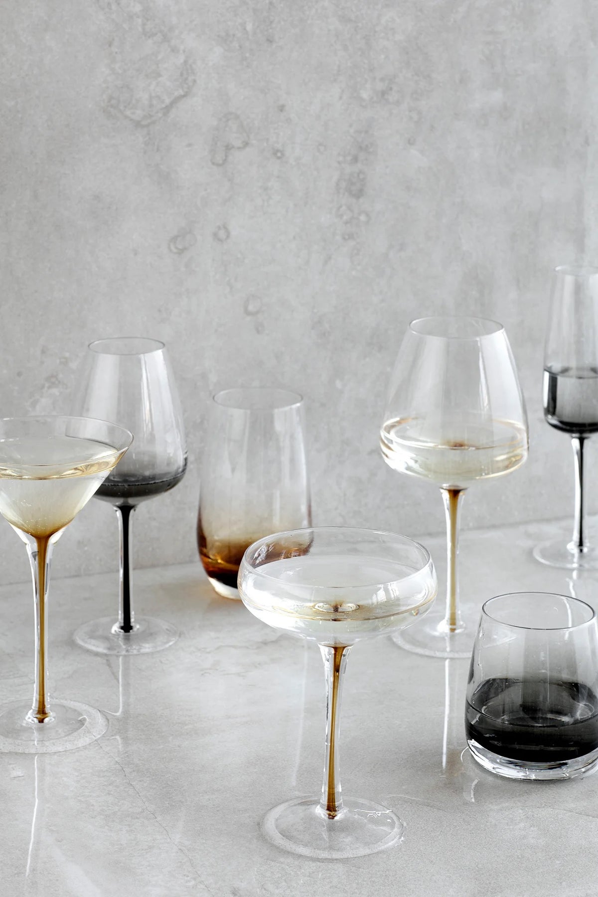 Broste Smoke Champagne Glass - Set/4