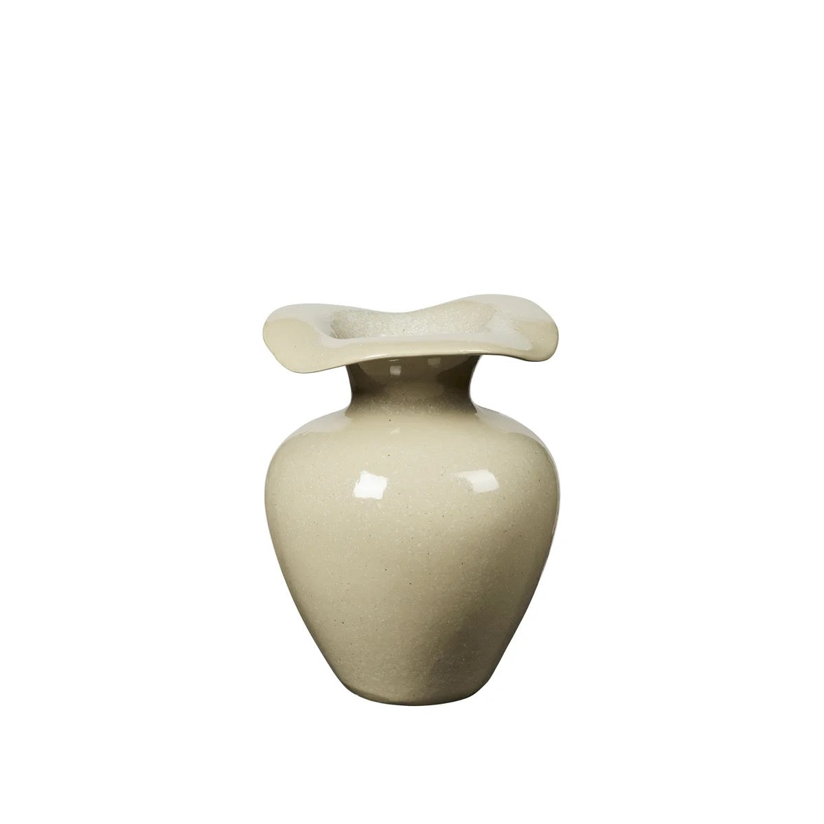 BROSTE Vase Florentina M - Glossy Beige
