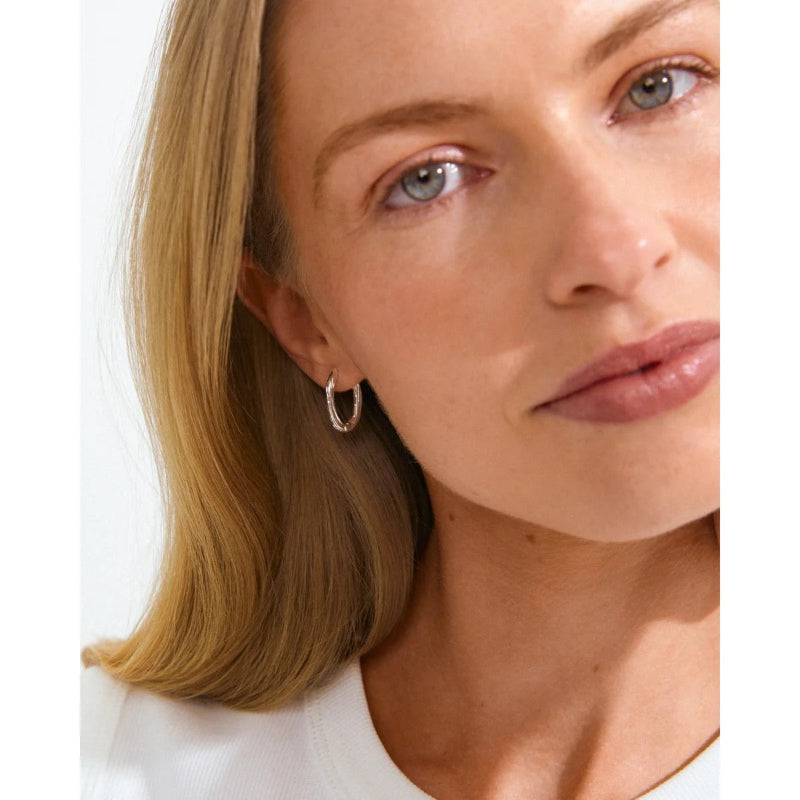 Now Hoop Earrings Silver Plated