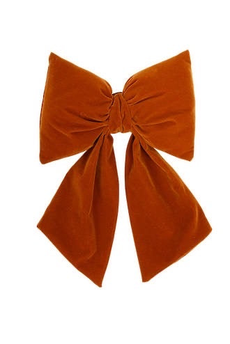 Velvet Bow w/ Clip - Tobacco
