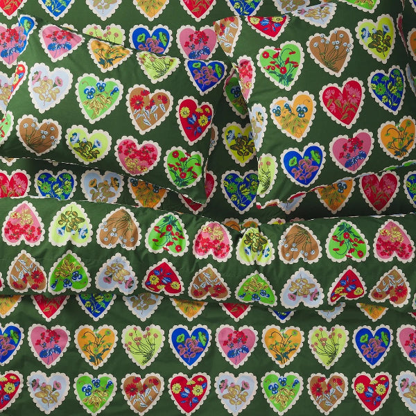 Sage and Clare Loretta Cotton Pillowcase Set - Hunter Green