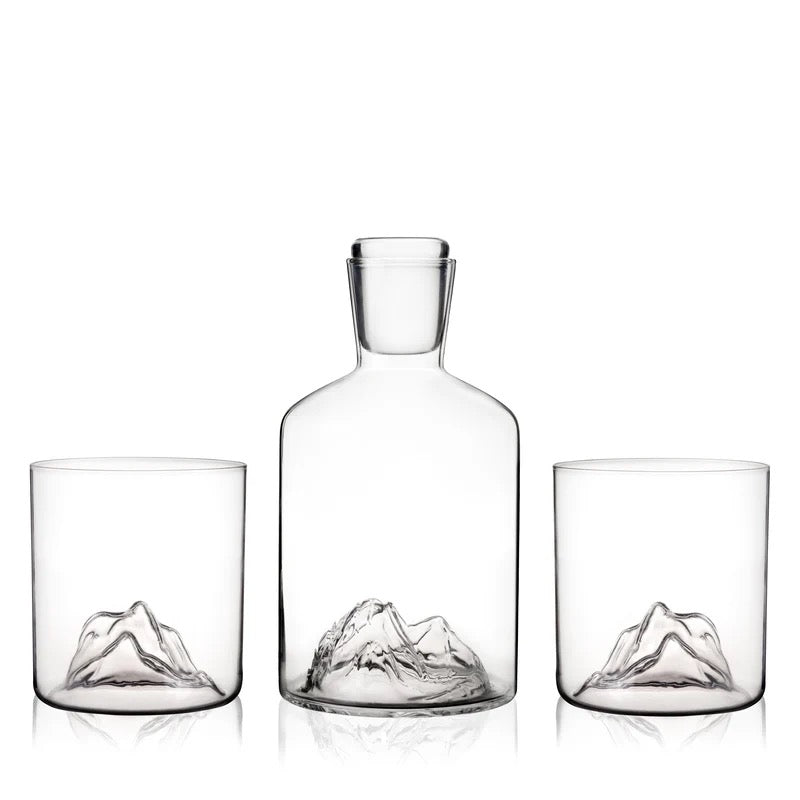 Mountain Decanter and Tumbler Set
