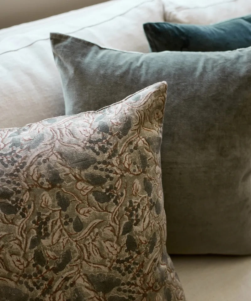 French Country Amira Floral Handblocked Cushion 50x50cm