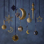 Paper Star Decoration Dark Blue w Gold Edge