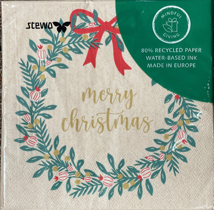 ECO Natural Napkins - Merry Christmas