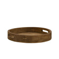 Wooden Round Tray w/Handle Small - Natural Wood