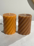 Twist Pillar Candle -Tan 2 Sizes