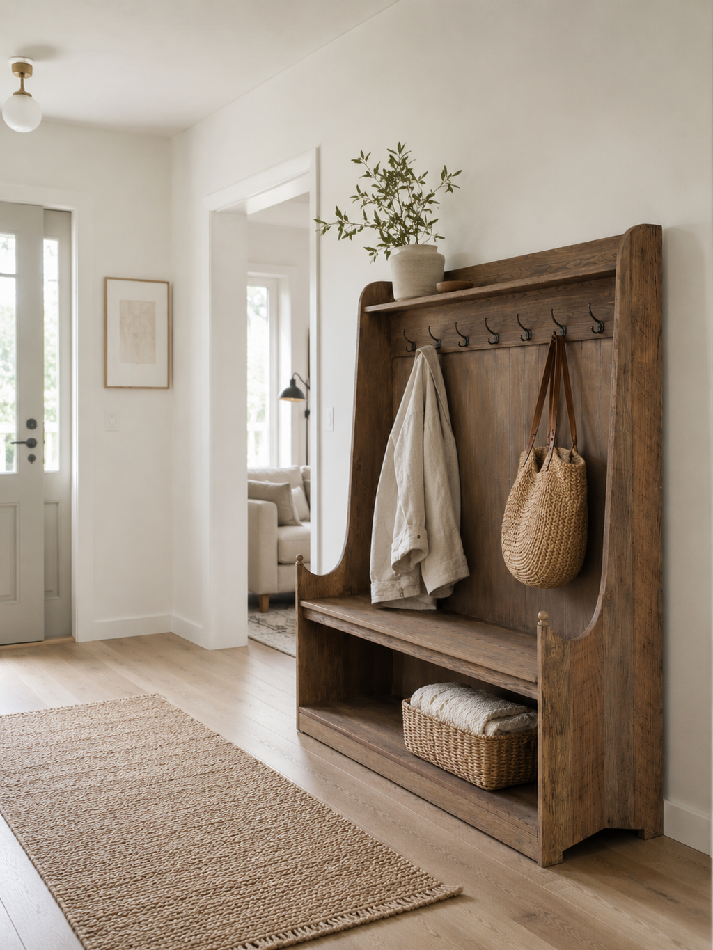 Old Oak Entrance Unit w/ seat & Hooks